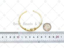Load image into Gallery viewer, CZ Micropave Buckle Bangle Bracelet, 18K Gold Filled CZ Buckle Cuff Bracelet, Open Bracelet, Fashion Jewelry, Sku#LK487