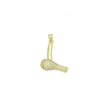 Load image into Gallery viewer, Clear CZ Hair Dryer Charm Pendant, Sku#LK1147