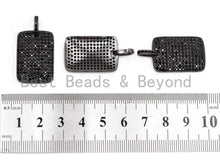 Load image into Gallery viewer, Black CZ Pave On Black Micro Pave Square/Rectangular Charm, Dog Tag Square/Rectangular Pave Charm, Pave Dangle Charms,18x26mm, Sku#F375