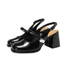 Load image into Gallery viewer, Women's Wide-Fit Chunky Heel Sandals | Plus-Size Round-Toe Block Heel