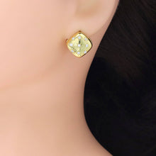Load image into Gallery viewer, Gold Silver Flower Diamond Stud Earrings, Sku#A227