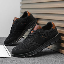 Load image into Gallery viewer, Men's Large Size Breathable Mesh Letter Print Sneakers – Sizes EU 40–50 | Black White Khaki Camel