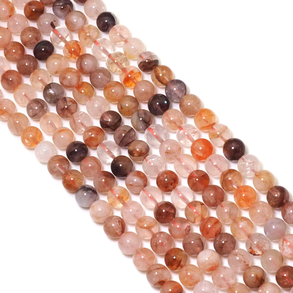 Genuine Red Hematoid Quartz Round Smooth Beads, 6mm/8mm/10mm, Sku#U1598