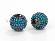Load image into Gallery viewer, 6mm/8mm/10mm/12mm Micro Pave Turquoise CZ Stone Round Ball,sku#G308T