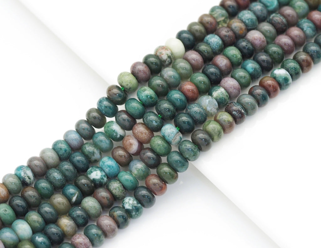Genuine Indian Agate Rondelle Smooth Beads, Sku#U1406