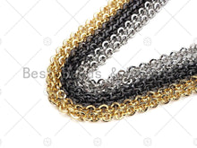 Load image into Gallery viewer, 5mm Rolo Chain by Yard,18K Gold Plated/Gunmetal / Sil M361