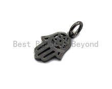 Load image into Gallery viewer, Hollow Out Hamsa Hand Shaped Pendant/Charm, Cubic Zirconia P