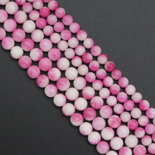 Load image into Gallery viewer, Round Smooth Pink White Jade 6mm/8mm/10mm, sku#U1809