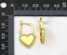 Load image into Gallery viewer, CZ Heart Huggie Earrings, Sku#B178