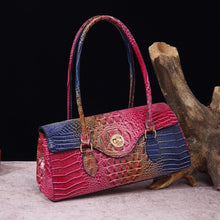 Load image into Gallery viewer, Women's Crocodile-Print Shoulder Tote Bag - Retro European Style PU Leather Handbag