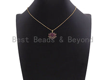 Load image into Gallery viewer, Colorful CZ Micro Pave Lotus Flower Pendant, X144/Z572