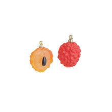 Load image into Gallery viewer, Red Enamel Gold Half Litchi Charm Pendant,Sku#LK1234