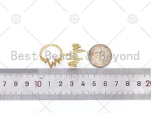 Load image into Gallery viewer, CZ Waves Line Shape Adjustable Ring, Sku#X254
