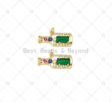 Load image into Gallery viewer, Colorful CZ Micro Pave Beer Bottle Shape Pendant,18k Gold Filled Bottle Charm, Necklace Bracelet Charm Pendant,27x13mm,Sku#LK463