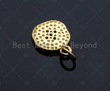 Load image into Gallery viewer, Dainty CZ Micro Pave Gold North Star On Round Coin Charms, Gold Charm, Gold Pendant, 9x11mm, Sku#LK120