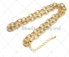 Load image into Gallery viewer, 18 Finished Gold Oval Link &amp; Chain Necklace, SKU#LD19