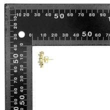 Load image into Gallery viewer, Gold Baguette CZ Half Circle Radial Stud Earrings, Sku#LX424c