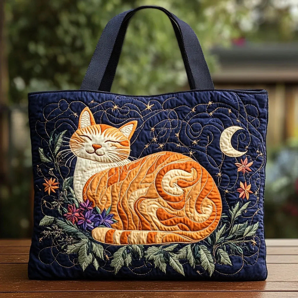 Quilted Digital Print Tote Bag - High Capacity Women's Shoulder Bag with Embroidery