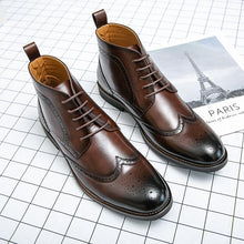 Load image into Gallery viewer, Premium Brown Winter Boots for Men - Waterproof Rubber Sole High-Top Boots