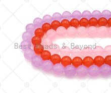 Load image into Gallery viewer, Quality Natural Lime/Blue/Purple/Pink/Orange Round Smooth Beads, 6mm/8mm/10mm/12mm Jade Beads, 15.5'' Full Strand, Sku#U1173