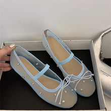 Load image into Gallery viewer, Women's Rhinestone Mesh Ballet Flats | Slip-On Round Toe Flat Shoes