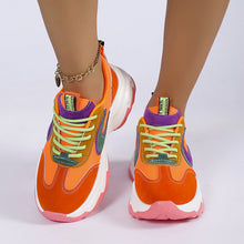 Load image into Gallery viewer, Women's Mixed-Color Lace-Up Sneakers | Mesh Breathable Lightweight Platform Running Shoes
