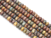 Load image into Gallery viewer, Picasso Jasper Rondelle Smooth Beads, 5x8mm/4x6mm, Sku#U1416