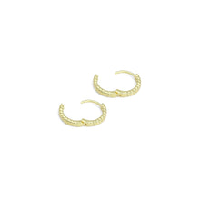 Load image into Gallery viewer, Gold Silver Wheat Patten Small Hoop Earrings, Sku#A292