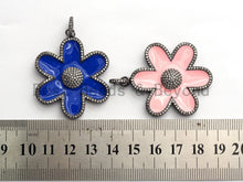 Load image into Gallery viewer, 38mm LARGE NEW Enamel Colorful Flower Pendant,CZ Micro Pave Oil Drop Flower pendant,Enamel pendant,Enamel Jewelry,sku#F573