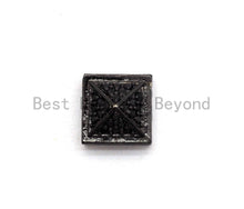 Load image into Gallery viewer, Black CZ Pave On Black Square Beads, Pyramid Spacer Beads, Cubic Zirconia Pyramid Space Beads, 8x6mm, SKU#C95