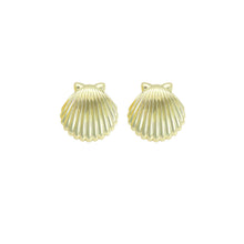 Load image into Gallery viewer, Clam Shell Shape Stud Earrings, Sku#L739