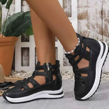 Load image into Gallery viewer, Women's Cutout Platform Sneakers | Low Heel PU Leather Shoes