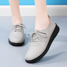 Load image into Gallery viewer, Women's Lace-Up Soft Sole Commuter Flats - Round Toe PU Leather Professional Shoes
