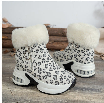 Women's Platform Fleece-Lined Ankle Boots | Height-Enhancing Winter Snow Boots