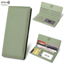 Load image into Gallery viewer, RFID Anti-Theft Wallet PU Leather Zipper Bifold with Multiple Card Slots