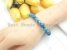 Load image into Gallery viewer, Mystic Blue Banded Agate Stretchy Bracelet,SKU#U1101