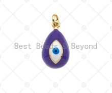 Load image into Gallery viewer, Colorful Enamel Evil Eye Teardrop Shape Pendant, 18K Gold Filled Enamel Evil Eye Charm,11x20mm,Sku#F1403