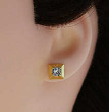 Load image into Gallery viewer, CZ Square Stud Earrings, Sku#B193