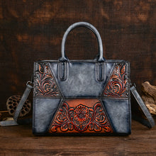 Load image into Gallery viewer, Embossed Patchwork Women's Bag – Large Capacity PU Leather Floral Handbag