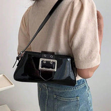Load image into Gallery viewer, Handheld Patent Leather Silver Sweet &amp; Edgy Chic Bag