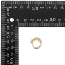 Load image into Gallery viewer, CZ Gold Silver Pearl Hoop Earrings, Sku#B361