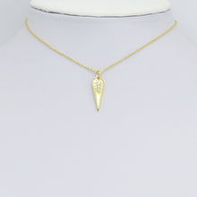 Load image into Gallery viewer, Clear CZ Gold Long Triangle Carrot Charm Pendant,Sku#LX849