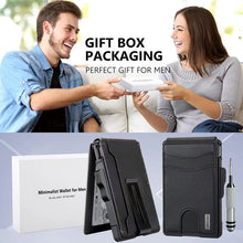 Load image into Gallery viewer, Men's Genuine Leather Card Holder with Metal Details - Slim Wallet