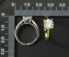 Load image into Gallery viewer, Gold Silver Round CZ  Adjustable Ring, Sku#B148