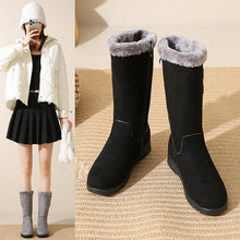 Load image into Gallery viewer, Women's Mid-Calf Fleece-Lined Suede Snow Boots | Warm Winter Boots with Side Zipper