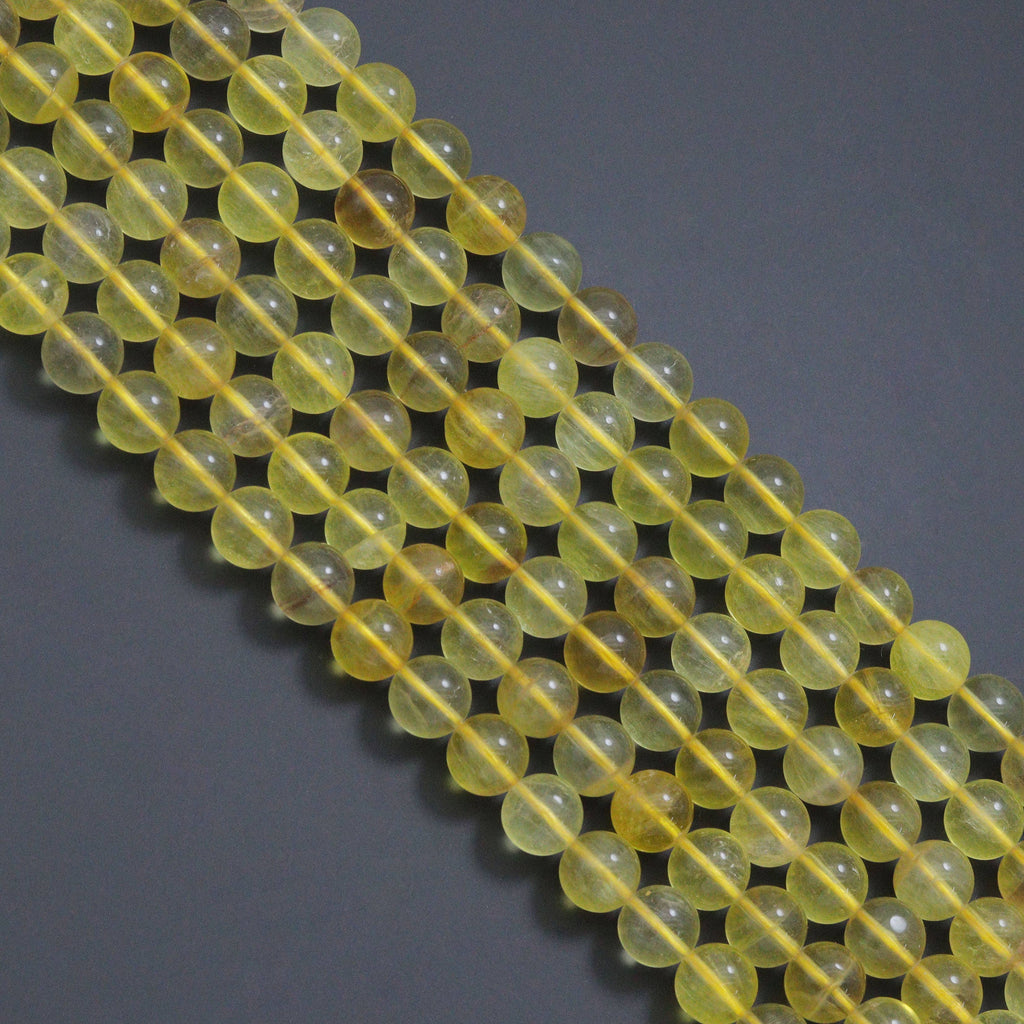 Genuine High Quality Yellow Fluorite Round Smooth Beads, 8mm/10mm, Sku#U1599