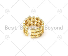 Load image into Gallery viewer, CZ Hexagon Patten Adjustable Ring, Sku#X245