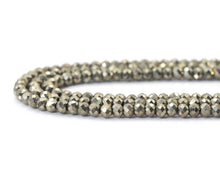 Load image into Gallery viewer, High Quality Genuine Pyrite Faceted Rondelle Beads, 2x3mm, Sku#UA300