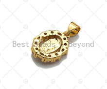 Load image into Gallery viewer, 18K Gold Virgin Mary On Oval Emblem Shape Pendant, Oval Charm,  Sku#F1150C