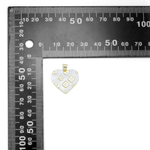 Load image into Gallery viewer, CZ Pave Flower On Mother of Pearl Heart Charm Pendant, Sku#LK954